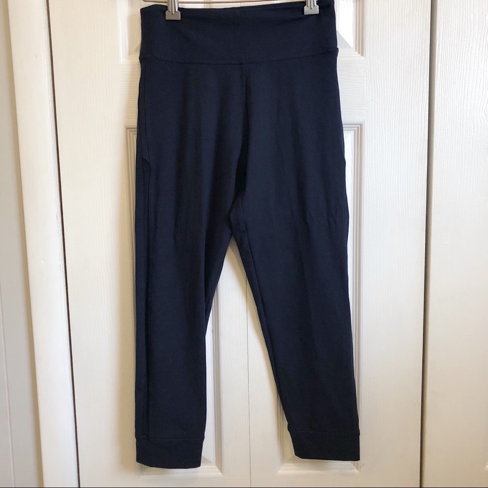 Victoria Sport Navy Blue Mesh Panel Crop Legging